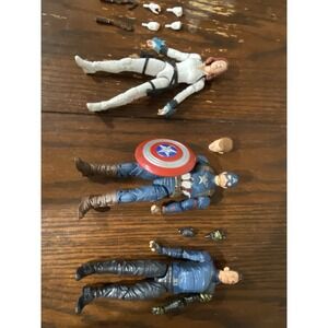 Marvel Legends Avengers Lot Of Three Captain America, Bucky, And Black Widow